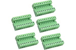 DaFuRui 5pairs 10 Pin 5.08mm Pitch PCB Mount Screw，5Pcs 10 Pin Phoenix Type Connector PCB Mount Screw Terminal Block Connector with 5Pcs 10 Pin Plug