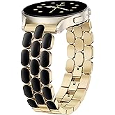 Wearlizer Metal Bracelet Compatible with Samsung Galaxy Watch 7 Band 6 5 4 Active 2 FE 40mm 44mm/Watch 6 4 Classic/5 Pro/3, 20mm Enamel Dressy Stainless Steel Strap for Samsung Watch Bands Women