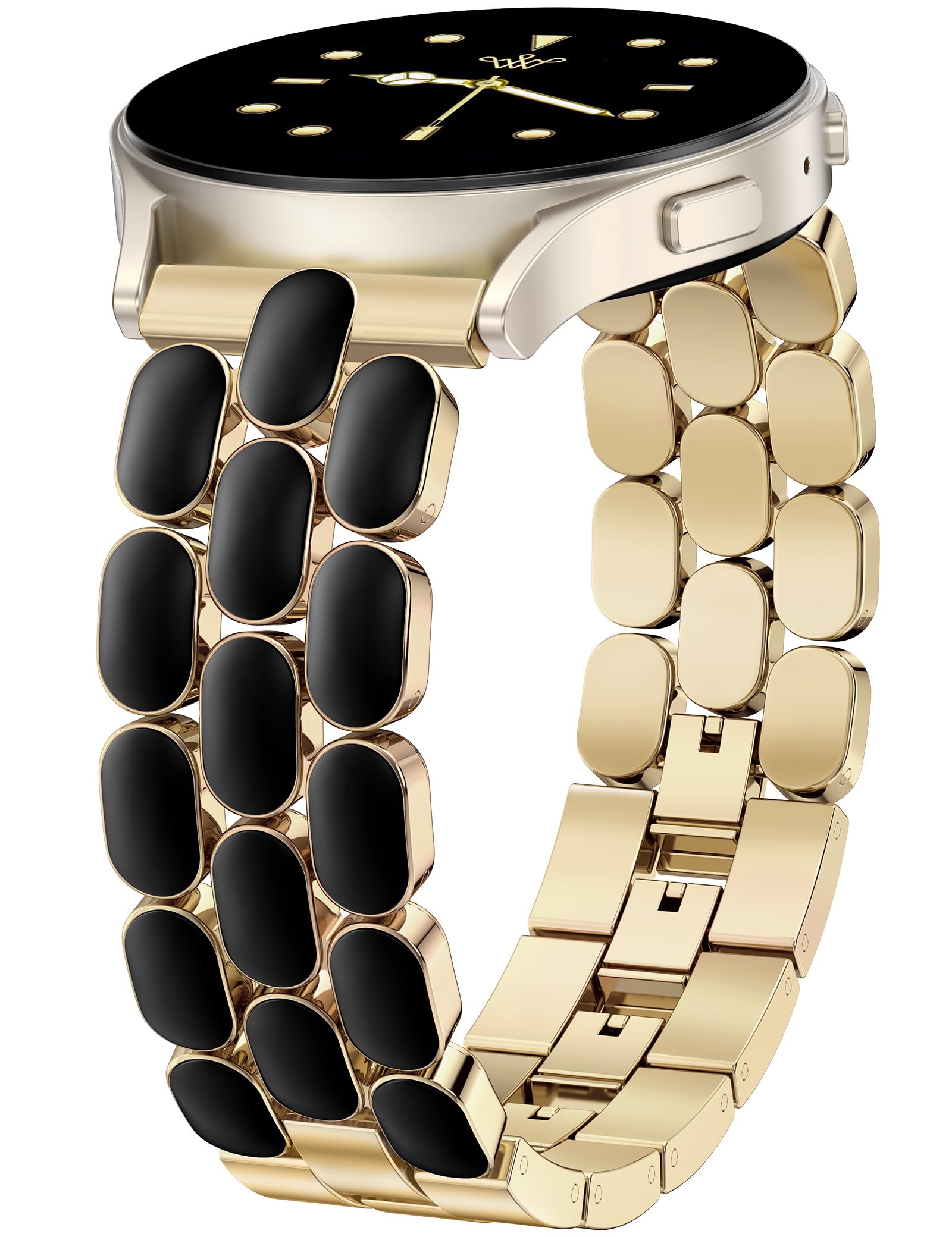 Wearlizer Metal Bracelet Compatible with Samsung Galaxy Watch 7 Band 6 5 4 Active 2 FE 40mm 44mm/Watch 6 4 Classic/5 Pro/3, 20mm Enamel Dressy Stainless Steel Strap for Samsung Watch Bands Women