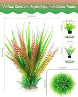 QZQ 6pcs Fish Tank Decorations Aquarium Plants Set PVC Safe Plastic Ornaments view 2