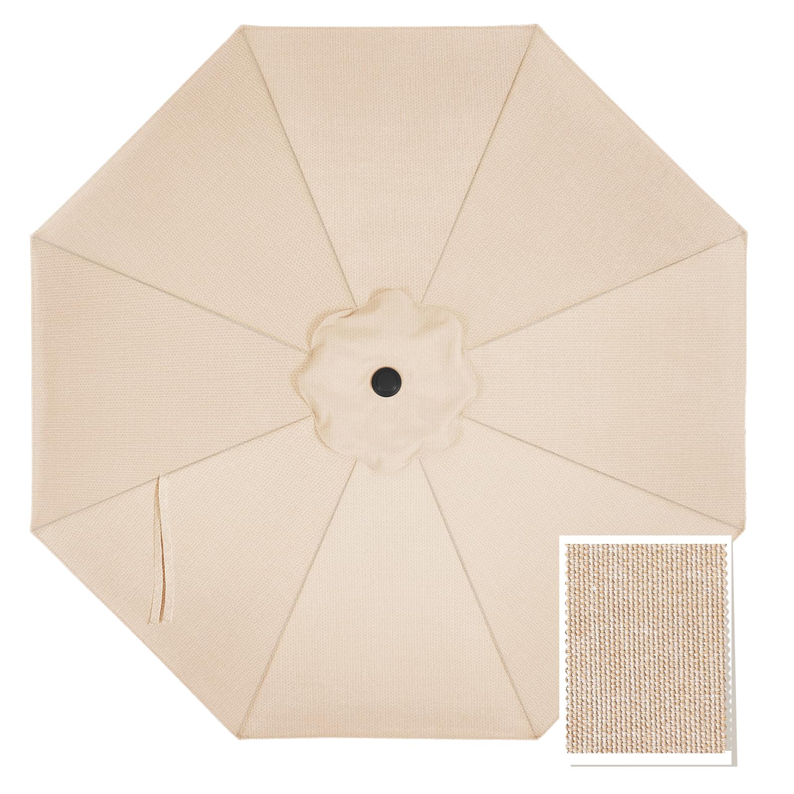Photo 1 of MASTERCANOPY 5-Year-Non-Fading Olefin 9FT Patio Umbrella Replacement Canopy-Beige Canopy Only