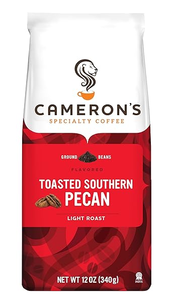 CAMERON’S COFFEE ROASTED GROUND COFFEE BAG, FLAVORED, TOASTED SOUTHERN PECAN, 12 OUNCE