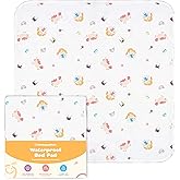 Tuckable Potty Training Pee Pads for Kids, Toddlers - 100% Waterproof, Non Slip Bed Wetting Pad, Twin Beds, Washable, Reusable (Fairy Fantasy Design)