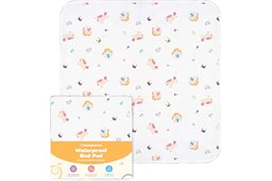 THINK GOOD TOTS Tuckable Potty Training Pee Pads for Kids, Toddlers - 100% Waterproof, Non Slip Bed Wetting Pad, Twin Beds, Washable, Reusable (Fairy Fantasy Design)
