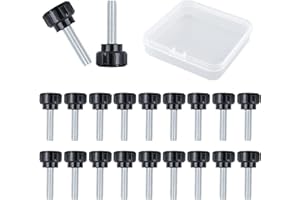 MOROBOR Knurled Thumbscrew Screw, 20pcs M5 x 20mm Carbon Steel Threaded Knurled Thumbscrew Grip Knobs Thumb Screw for Machinery Latche with Storage Case