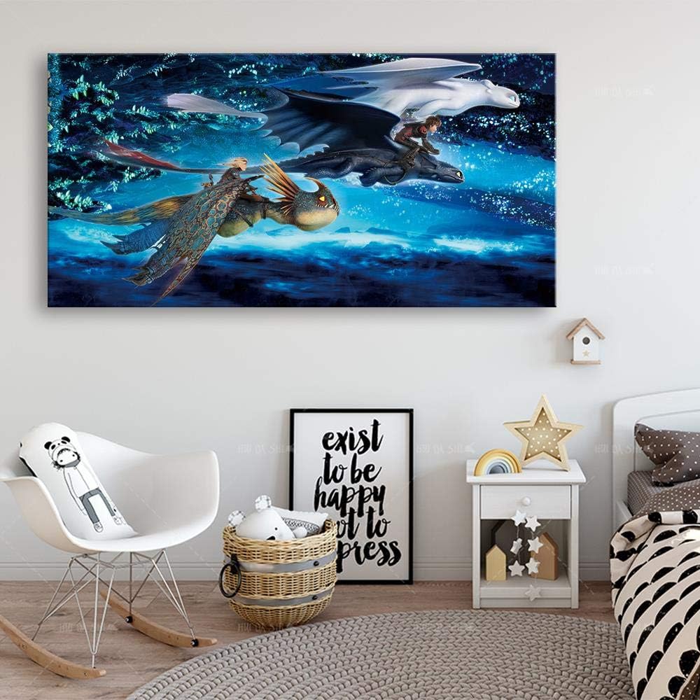 Amazon.de: GYJZZW Leinwandbild, Posterdruck, Cartoon-Bild, Wandrahmen