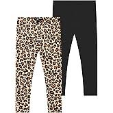 EASWEET Toddler Girls Leggings 2-Pack Bamboo Viscose Little Girls Casual Stretch Pants
