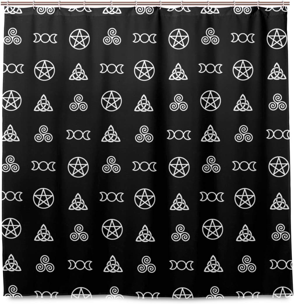 Amazon Com Xuwu Waterproof Bath Curtain Pentacle Pagan Bathroom Shower Curtain Home Decor 72 X 72 In With Hooks Home Kitchen