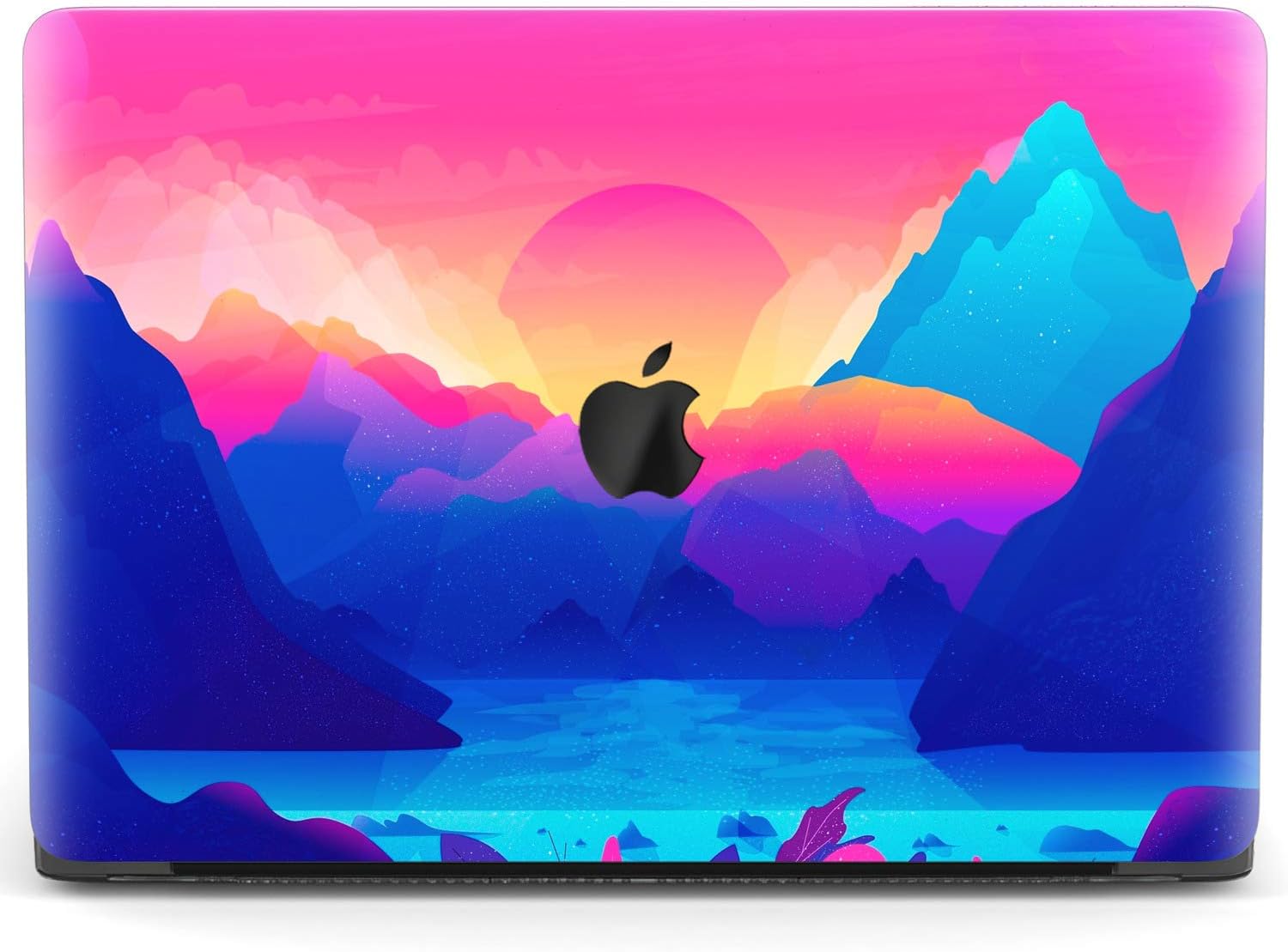 Mertak Hard Case for Apple MacBook Pro 16 Air 13 inch Mac 15 Retina 12 11 2020 2019 2018 2017 Pink Bright Print Laptop Touch Bar Mountains Plastic Sun Trippy Landscape Blue Protective Cover Design