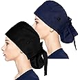 Fesciory Adjustable Working Caps with Button & Sweatband, Women Ponytail Pouch Hats, Long Hair
