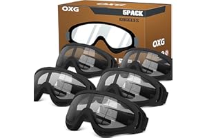OXG 5 Pairs Motorcycle Goggles for Youth Men Women, ATV Ski Goggles Anti-UV Dustproof Windproof Dirt Bike Goggles Fit Helmet