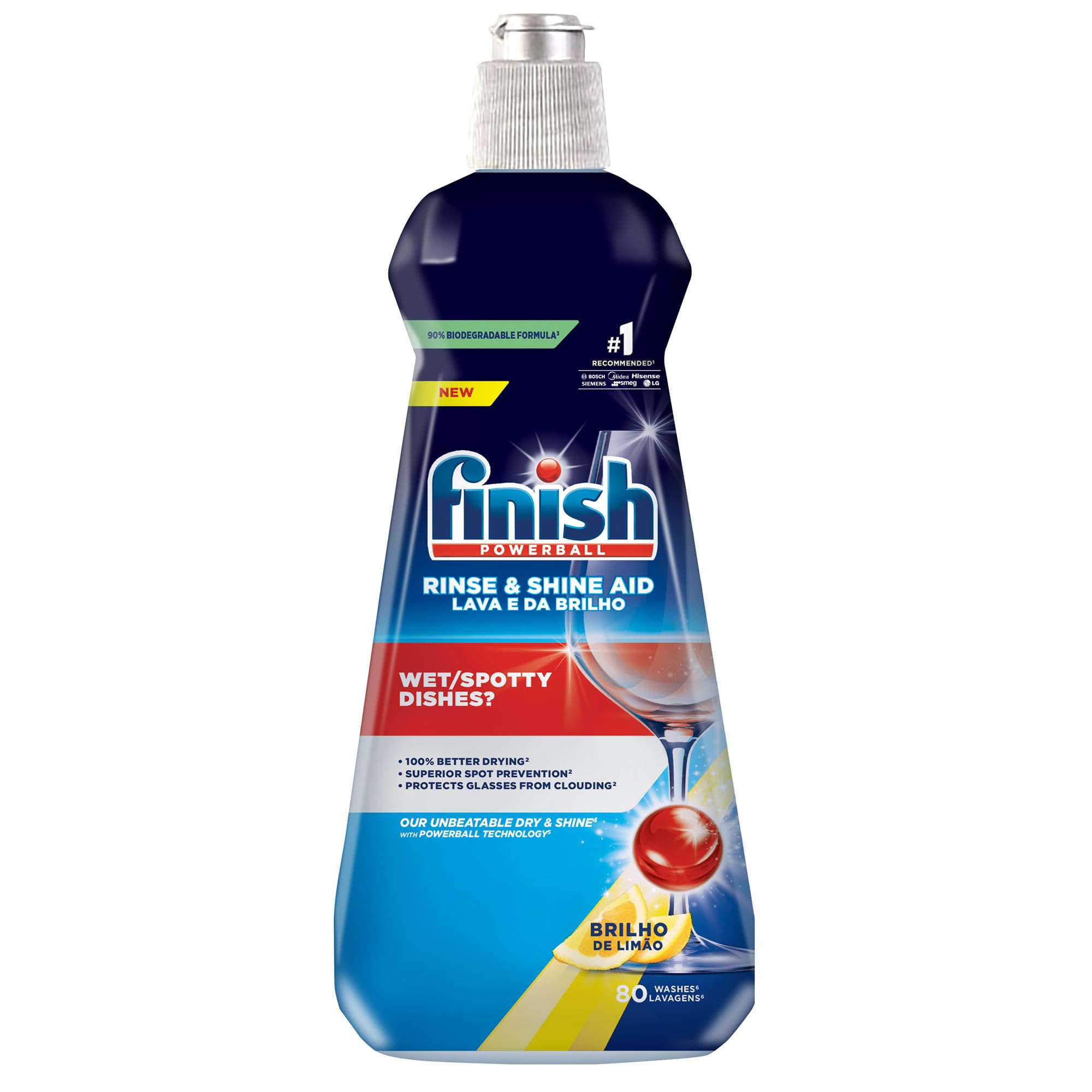 Finish Rinse Aid Shine Plus Dry Lemon 400 ml (Pack of Six)