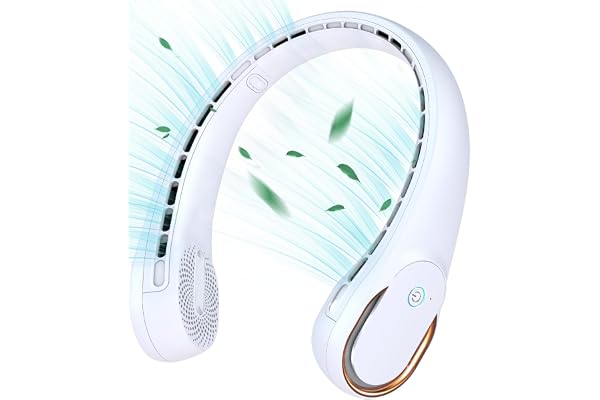 Neck Fan, Neck Fans Portable Rechargeable, Upgrade 360° Air Outlet, Super Quiet, 3 Speeds, 4000mAh Personal Bladeless Wearabl