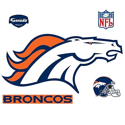 Fathead Nfl Denver Broncos Denver Broncos Logo Giant Officially Licensed Nfl Removable Wall Decal 14 14012