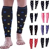 Docs Miller Calf Compression Sleeve Men (Polka Dots-Pair) 20-30mmHg - Shin Splints, Varicose Vein & Calf Pain Relief Leg Comp