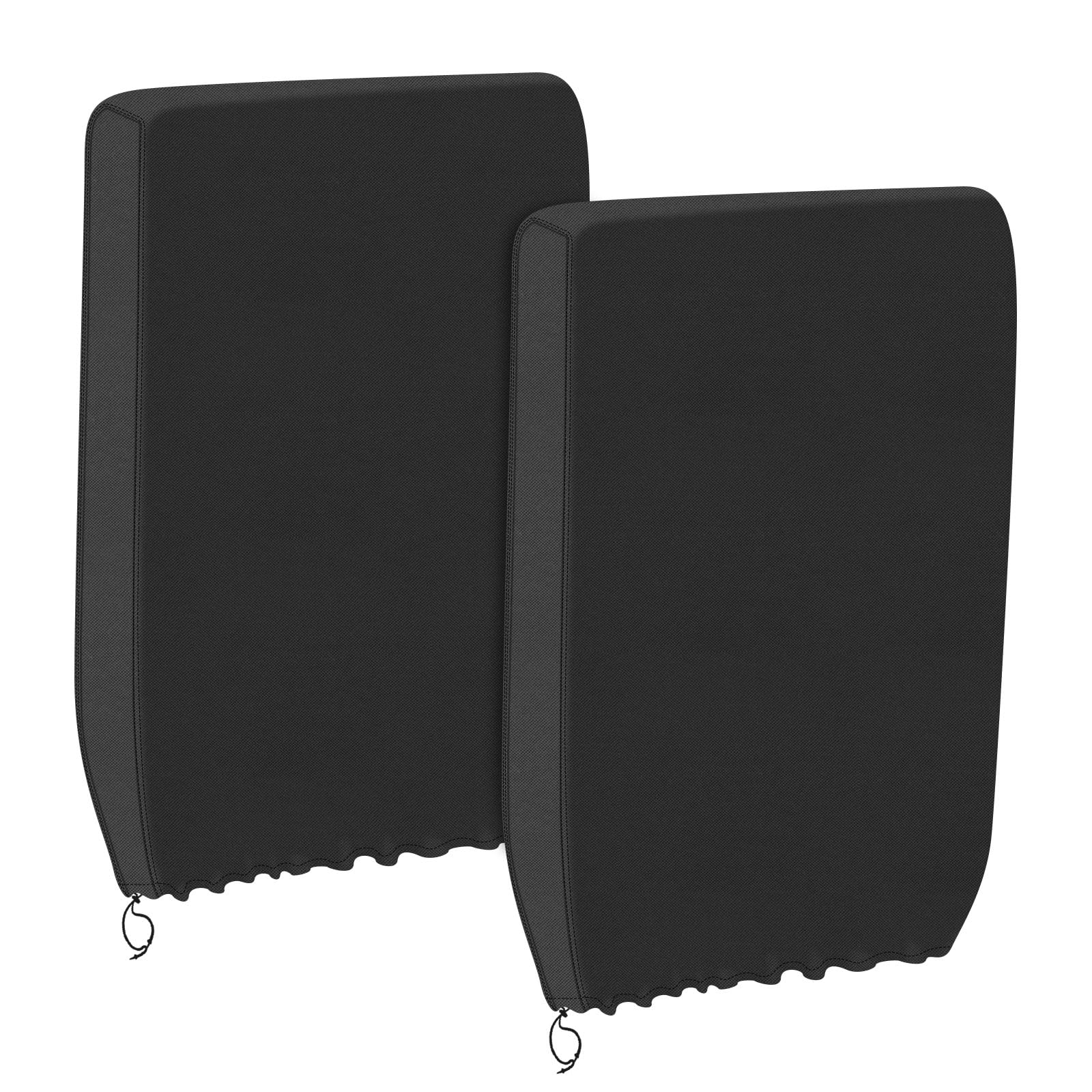 PATIO PLUS Garden Folding Reclining Chair Cover, Waterproof, Windproof, Anti-UV, 420D Oxford Fabric 2PCS Garden Chair Covers Outdoor Patio Sunbed Sun Lounger Cover (L82 x W22 x H93) - Black