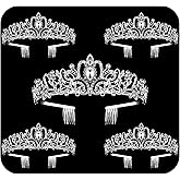 Crystal Tiara Crowns For Women Girls Princess Elegant Crown with Combs Women's Headbands Bridal Wedding Prom Birthday Party