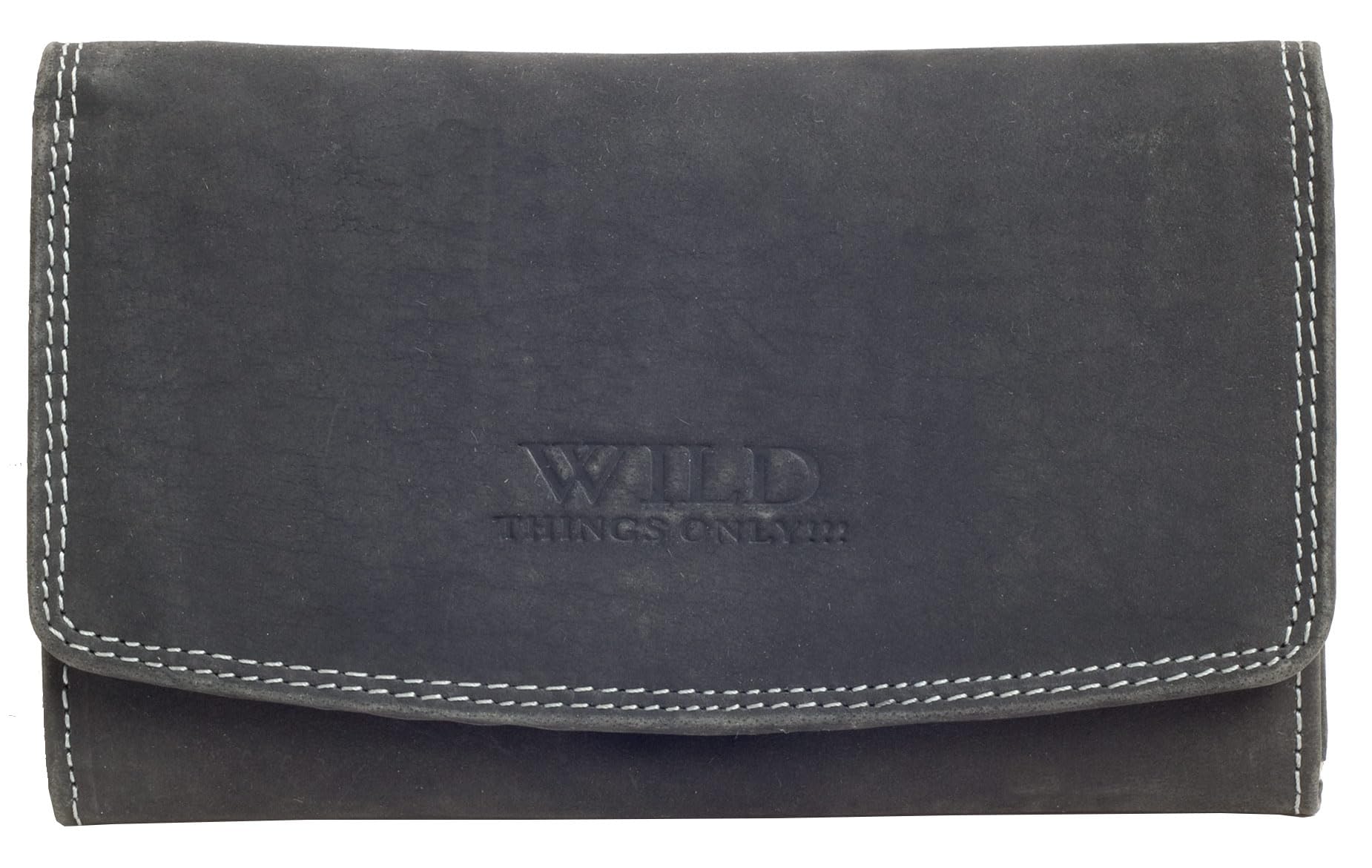 Wild Women's dark grey genuine leather wallet whole made of a leather