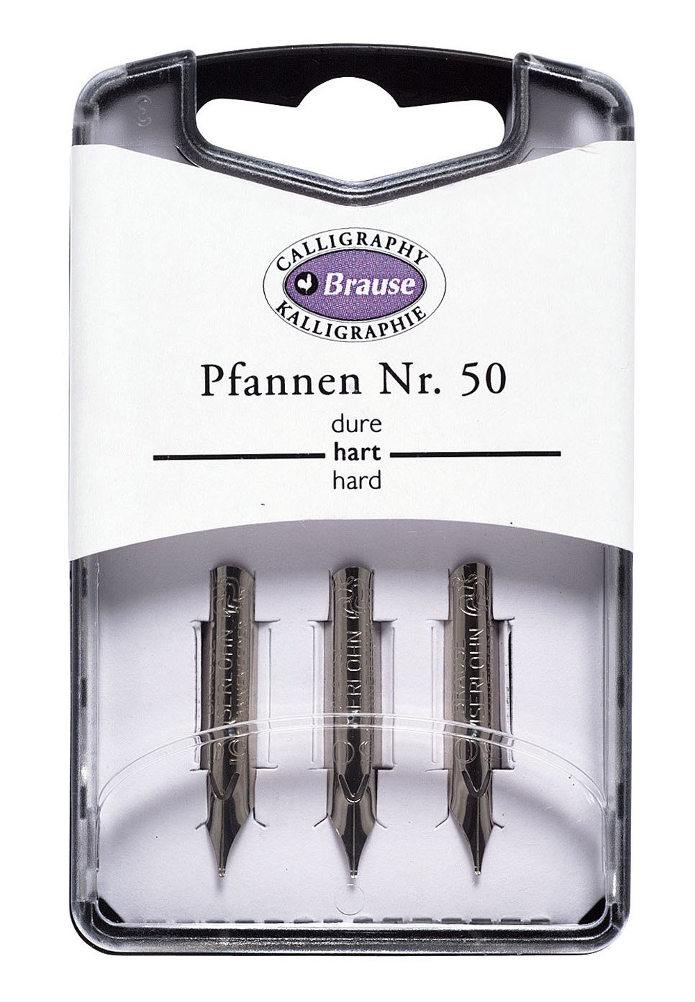 Brause 300050B - Writing nibs for nib/ pen holder - Box of 3 Pfannen metal nibs - German manufacturer - Calligraphy - Creative Tools - Drawing/ Writing