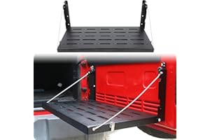 CheroCar for Jeep JK Tailgate Table Rear Foldable Cargo Shelf for Jeep Wrangler 2007-2019 JK JKU, Aluminum Alloy, Storage Rack Accessories, Black…