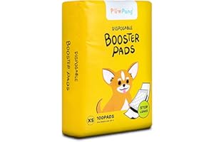 PAWPANG Disposable Dog Diaper Liners Booster Pads for Male & Female Dogs, 100ct, 4 Sizes Variations, Doggie Diaper Inserts fit Most Types of Dog Diapers - Pet Belly Bands & Male Wraps