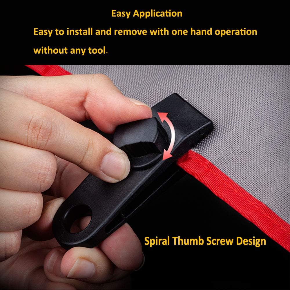 Fortuning's JDS Tarp Clips, Heavy Duty Thumb Screw - Strong Lock Grip Tent Clamps for Tarps, Awnings, Outdoor Camping, Caravan Canopies, Car Covers, Swimming Pool Covers (10 pcs) - - 
