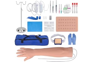 SimCoach Phlebotomy Practice Kit for Injection Training, IV Practice Kit with Phlebotomy Arm, Venipuncture and Blood Draw Practice Kit for Medical Students, Nursing School Essentials
