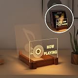 YuanDian Light Up Vinyl Record Storage Display Holder Wood Acrylic view 2