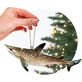Hand-Painted Beach Christmas Ornament – Coastal Tree Decoration for Ocean Lovers – Unique Nautical Ornament for Christmas Tree or Stocking Stuffer Gift (Shark)