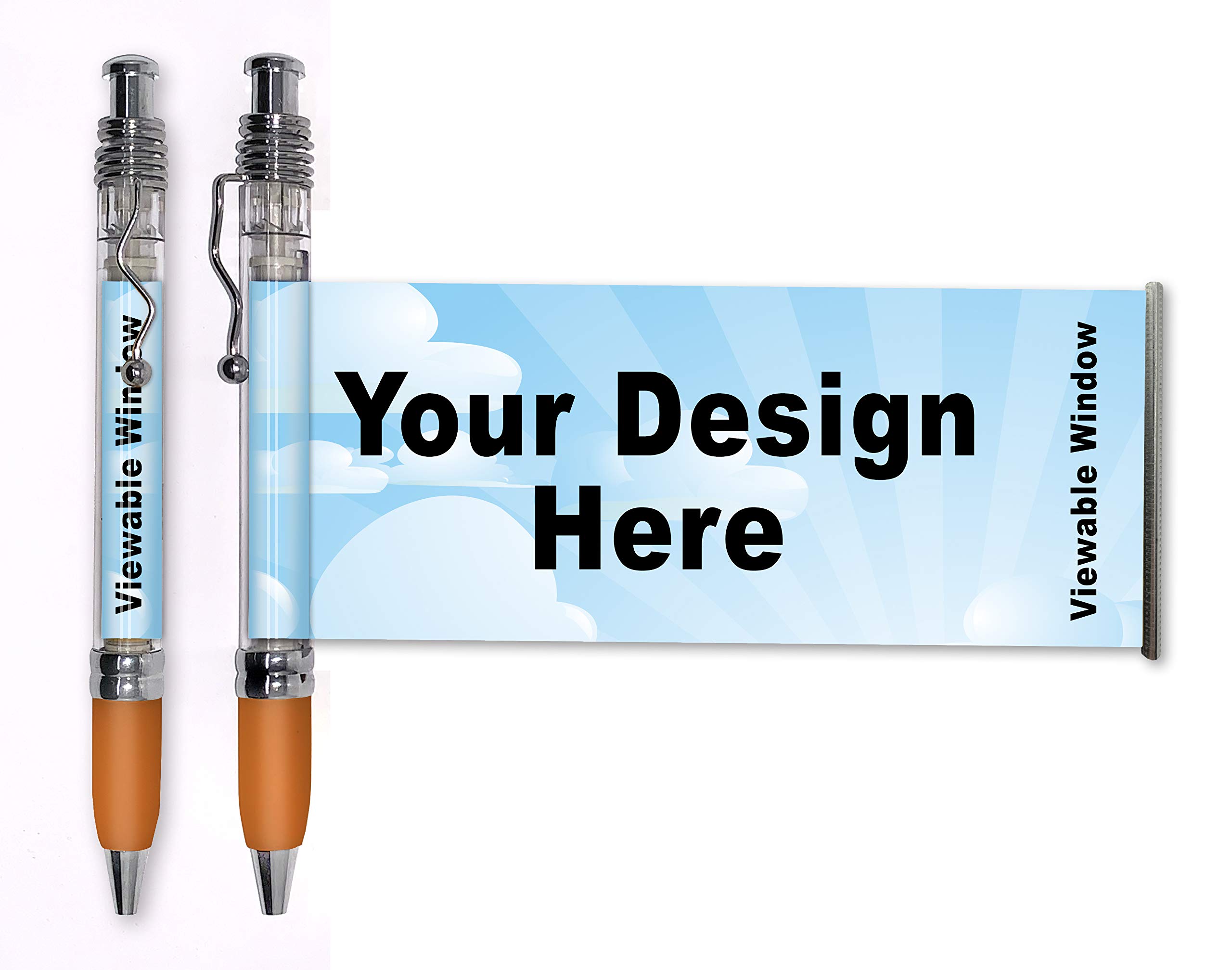 Promotional Custom Printed Banner Pen With Pull Out Banner (Green); 500