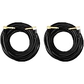 Audio2000's C27025NP2 25 Feet 1/4" TS Right Angle To 1/4" TS Right Angle Cable (2 Pack)