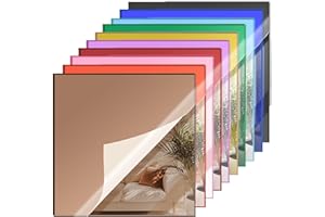 SAKRNIC Colored Mirror Acrylic Sheet Set, 10 Pack 8×8 inch – Laser Cutting & DIY Crafts, Home Decoration, Weddings & Party Favors (20x20 cm)
