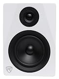 Rockville DPM5W 150W Peak/75W RMS 5.25" 2-Way Active Studio Monitor Speaker, White, High-Fidelity Sound, Versatile Inputs, Adjustable EQ, for Home Studio Music Production