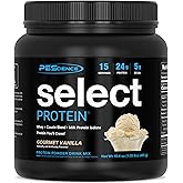 PEScience Select Protein Powder, Gourmet Vanilla, 15 Servings | Whey and Casein Blend, Gluten Free, Lean Protein Powder, Low Calorie, Low Carb, Keto Friendly, 24g Protein