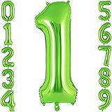 Green Number 1 Balloon 40 Inch, Big Large Foil