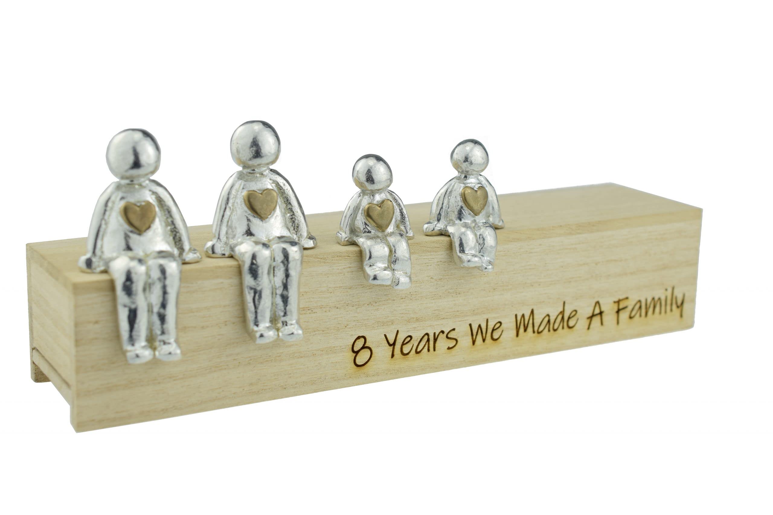 Pirantin Bronze Heart We Made A Family 8th Anniversary Ideas - Choose Your Only Family Combination (2 children)