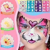 BLOT Face Paint Kit 14 Colors Non Toxic Washable with Stencils Brushes view 4
