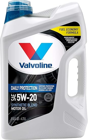 Amazon Com Valvoline Daily Protection Sae 5w 20 Synthetic Blend Motor Oil 5 Qt Automotive