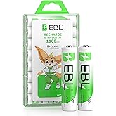 EBL Rechargeable Batteries AAA 8 Pack Ni-MH Battery 1100mAh High Capacity 1.2V Triple AAA Batteries (Battery Case Included)