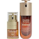 Clarins Double Serum Eye and Double Serum Light Bundle | Anti Aging Eye Cream | Anti Aging Face Serum Ideal for Oily Skin and Humid Climates