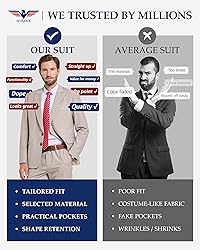 Hihawk Men's 2 Piece Slim Fit Suit with Stretch