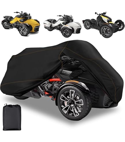 Housse de protection imperméable SRIMMIT compatible avec les accessoires Can -am Ryker 600/900/Sport/Rally Edition, housse de tricycle 420D robuste avec bandes étanches, protection contre les Housse de protection imperméable SRIMMIT compatible avec les accessoires Can -am Ryker 600/900/Sport/Rally Edition, housse de tricycle 420D robuste avec bandes étanches, protection contre les