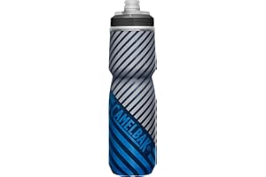 CamelBak Podium Chill Insulated Bike Water Bottle - Easy Squeeze Bottle - Fits Most Bike Cages - 24oz, Navy Stripe
