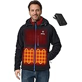 ORORO [Upgraded Battery] Men's Heated Jacket with Heated Collar, Up to 13.5 Hours, Heated Coat with Removable Hood
