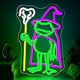 Frog Witch Neon Sign for Wall Decor Dimmable Cute Frog Neon Light for Man Cave Funny Animal Birthday Gifts for Boys LED USB Powered Anime Sign for Women Room Garage Beer Bar Size13.7 * 9.4In(WZCP292)