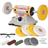 Jewelry Polisher Versatile Polishers &amp; Buffers for Bench Grinder - Ideal for Jewelry Polishing and Finishing Jobs,With 6 Cloth Wheels, 2 Abrasive Fiber Wheels, Safety Glass, 3 Polish Compound