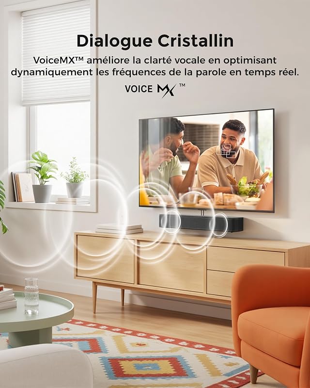 2.1ch Barre de Son TV Tout-en-Un, Puissance Crête 132W, Caisson de Basses Intégré, Barre de Son PC/Jeux, App Contrôle, 16 Pouces Haut-parleurs, BT 5.4, Opt/AUX/Montage Mural, Poseidon M20 Pro — photo 4 sur 8