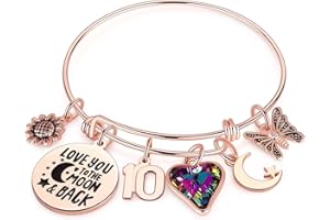 Ursteel Birthday Gifts for Women Girls Bracelet, Birthday Charm Bracelets 10th 20th 30th 40th 50th 60th 70th 80th 90th Birthday Gift for Daughter, Sister, Friend, Teen Girls, Mom, Grandma