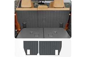 Thinzyou Kick Mats Compatible with 2024 2025 2026 Lexus TX350 TX500h TX550h+ 7 Seats Back Seat Cover Protector Cargo Mat Trunk Mat TPE All Weather TX Accessories (7 Seats, 2rd Row Backrest Mats)