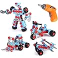 Toyvelt Take Apart Stem Learning Kids Toys - Educational Building Blocks Set (286 Pieces) With Electric Drill Toy - Great Gift for Boys and Girls Ages 3 4 5 6 - 12 years old